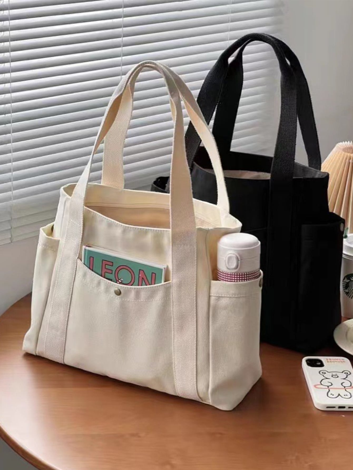 Women X Bags - X Milania Women's Multi-Pocket Canvas Tote
