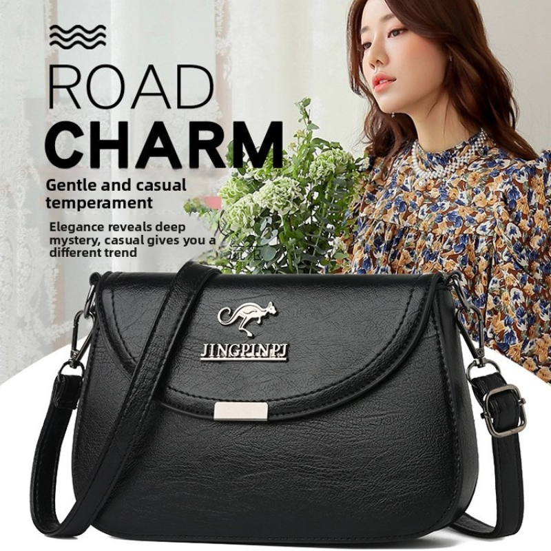 Women'S Kangaroo Bags - Soft Faux Leather Crossbody Bag, Metal