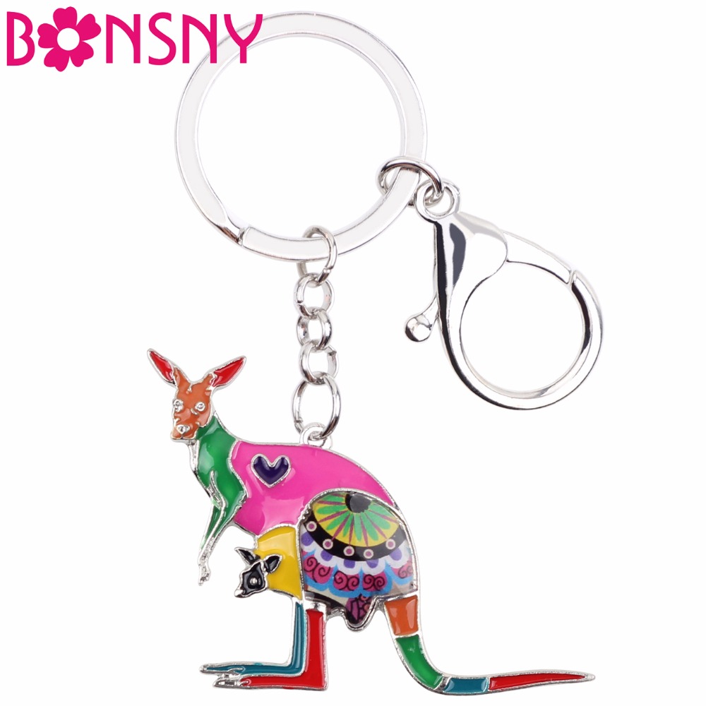 Women'S Kangaroo Bags - Bonsny Enamel Floral Australia Kangaroos Key