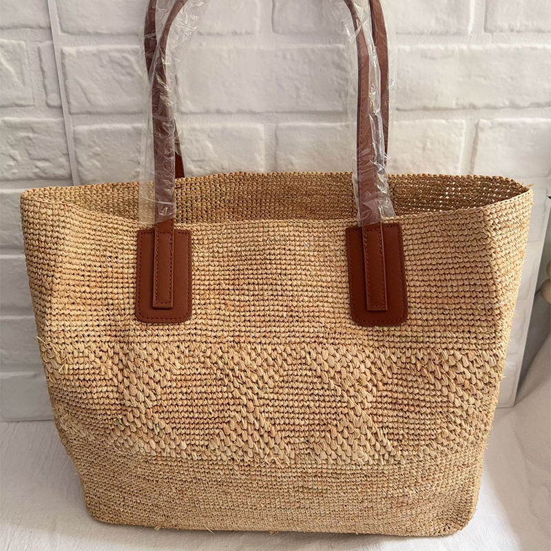 Women'S Raffia Bags - French Natural Raffia Straw Shoulder Bag