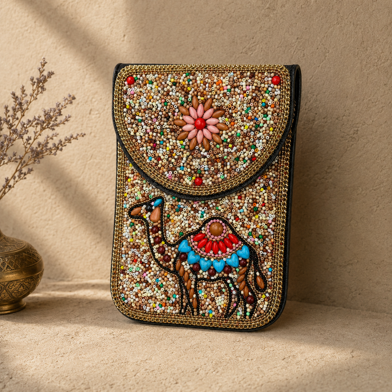 Women X Bags - Beaded Elephant Crossbody Phone Bag for