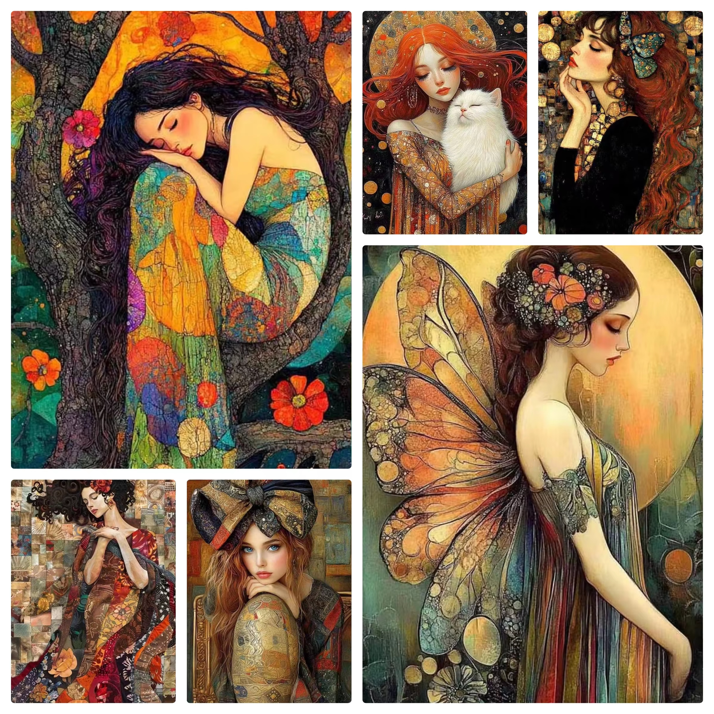 Women Bags Europe - DIY Art Nouveau Lady Diamond Painting,