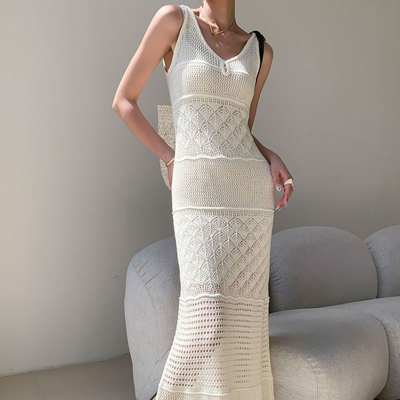 Women X Bags - Female Clothing Slim Hollow Out Sundress