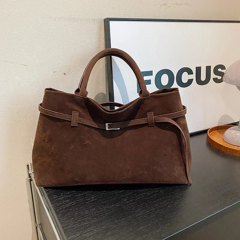 Women Bags Designer Sale - Buckle Decorative Design Solid Faux Suede