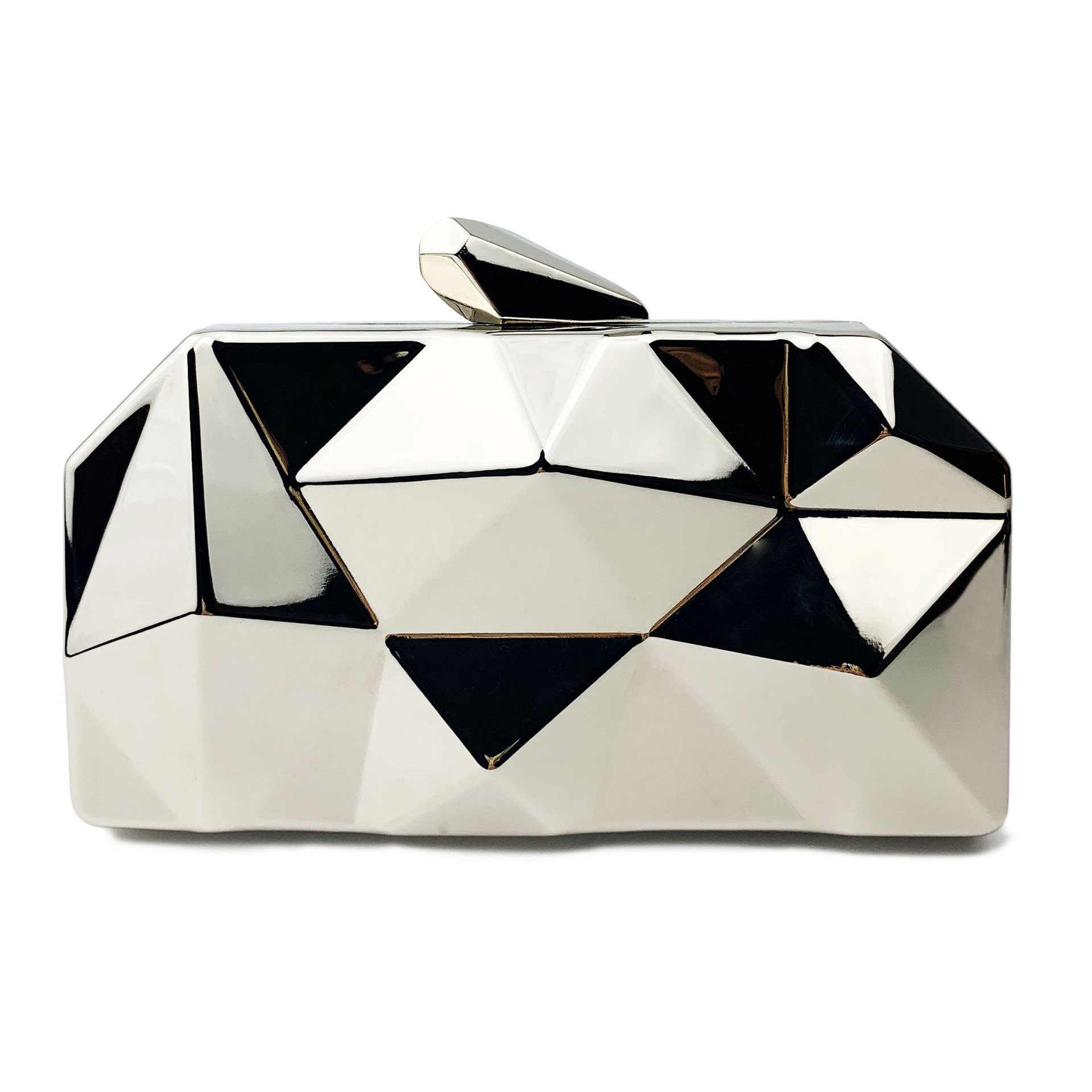 Women Handheld Bags - 2024 Metal Irregular Concave and Convex