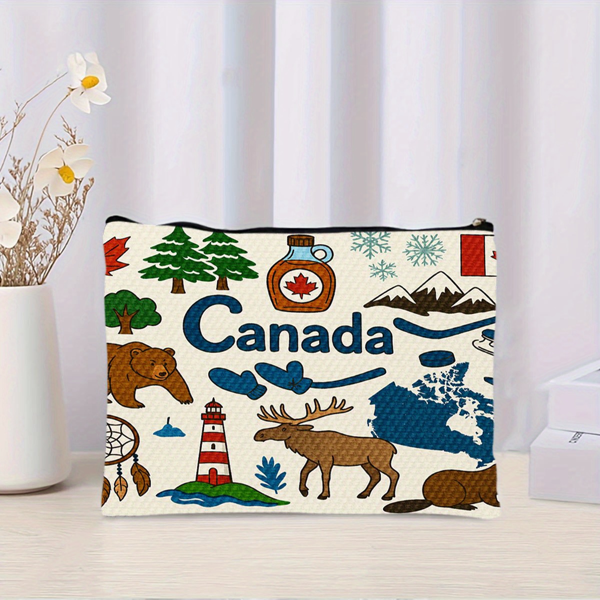 Women Bags In Canada - A Canada themed cosmetic bag -