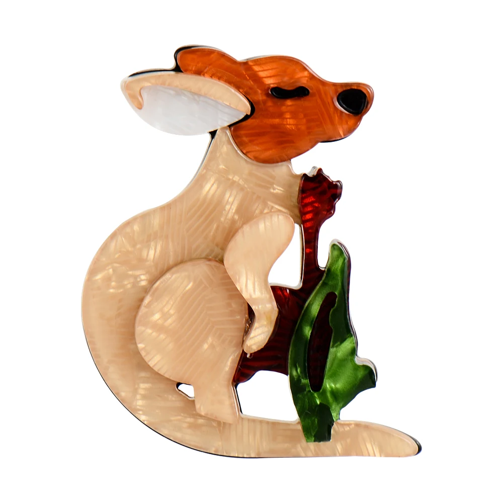 Women'S Kangaroo Bags - Blucome Fashion Acrylic Animal Brooch Lifelike