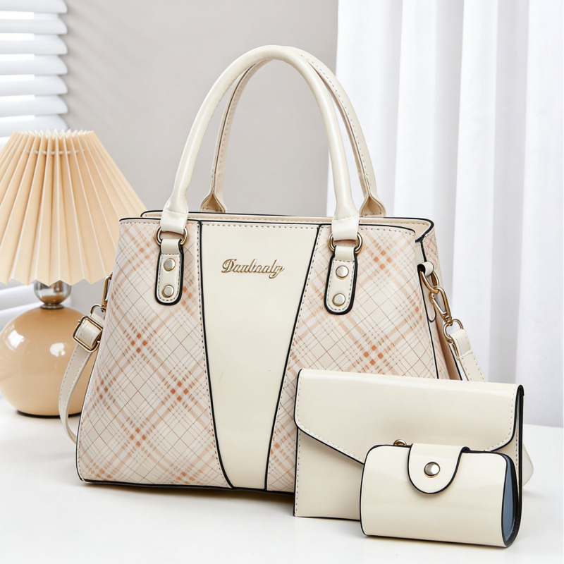 Women Bags Leather - 3-piece Women's Bag Set with Printed