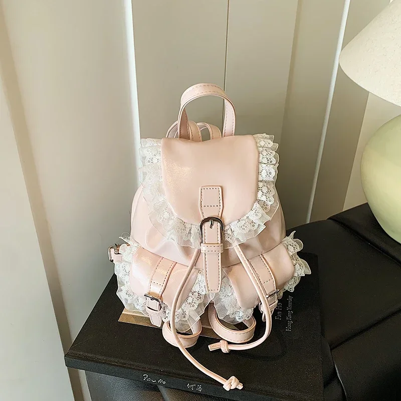 Women Bags Designer Sale - Solid PU Lace Girl Design Backpacks