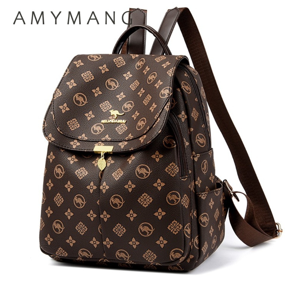Women'S Kangaroo Bags - Classic Kangaroo Printed Backpacks Pu Leather