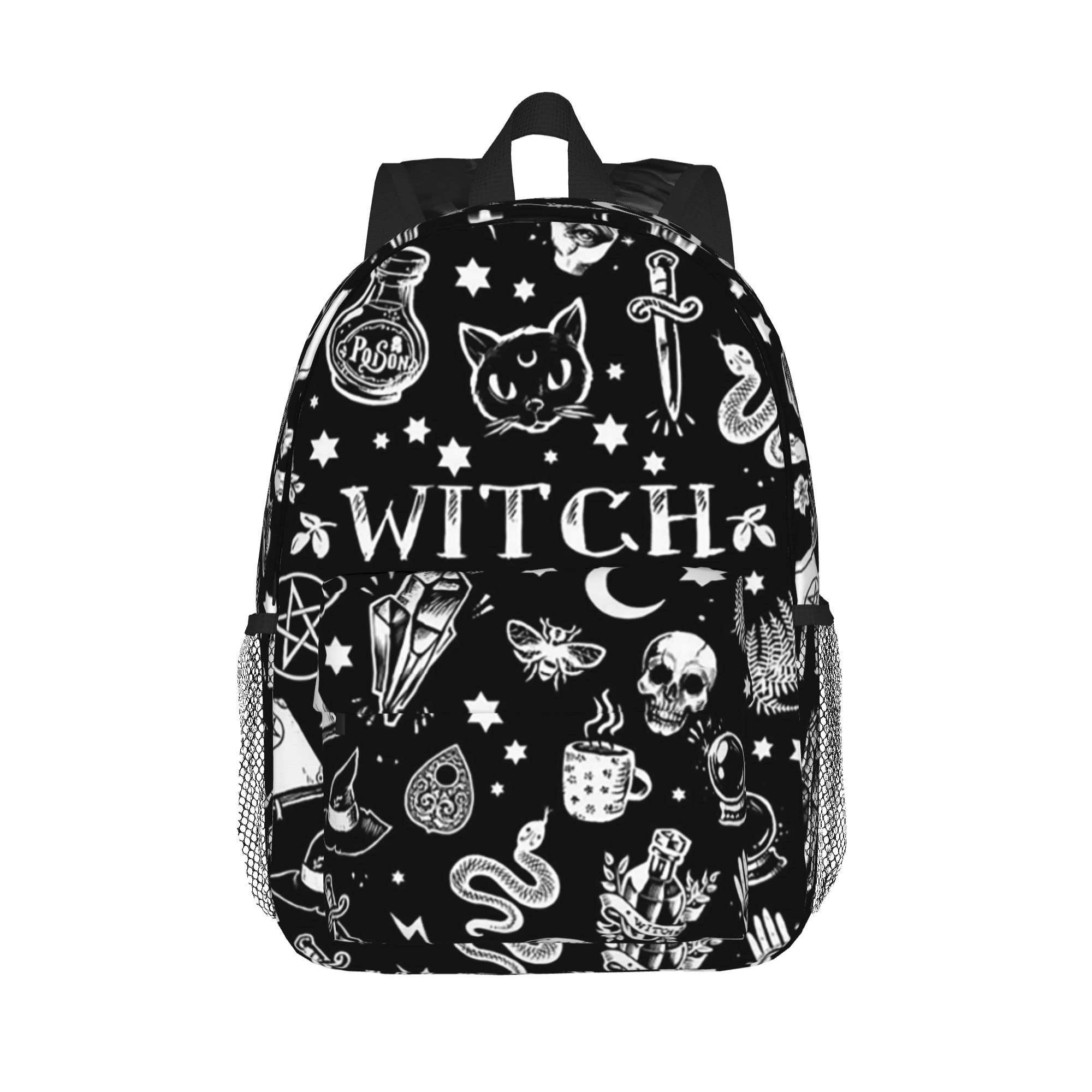 Women Bags Designer Sale - Skull Cat Moon Gothic Design Backpack