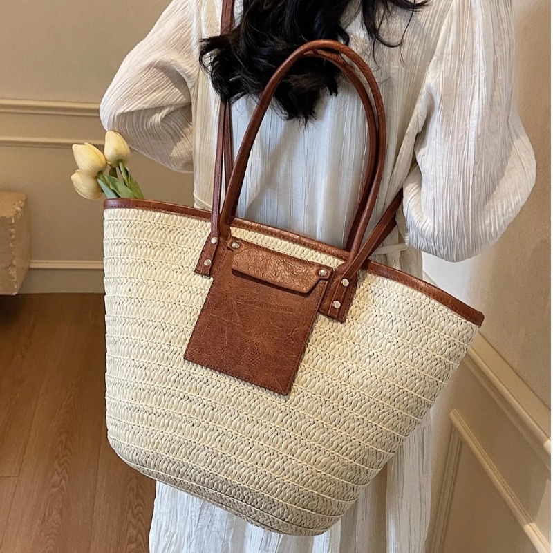 Woven Shoulder Bag Straw Baske - Women'S Raffia Bags recension och pris