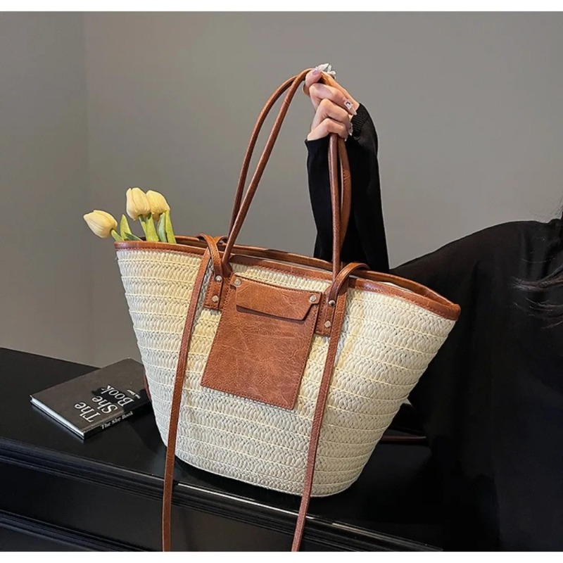 Woven Shoulder Bag Straw Baske - Women'S Raffia Bags recension och pris