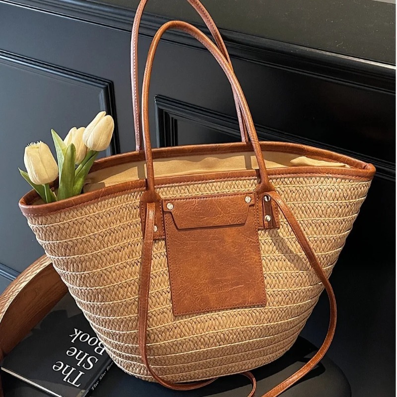 Woven Shoulder Bag Straw Baske - Women'S Raffia Bags recension och pris