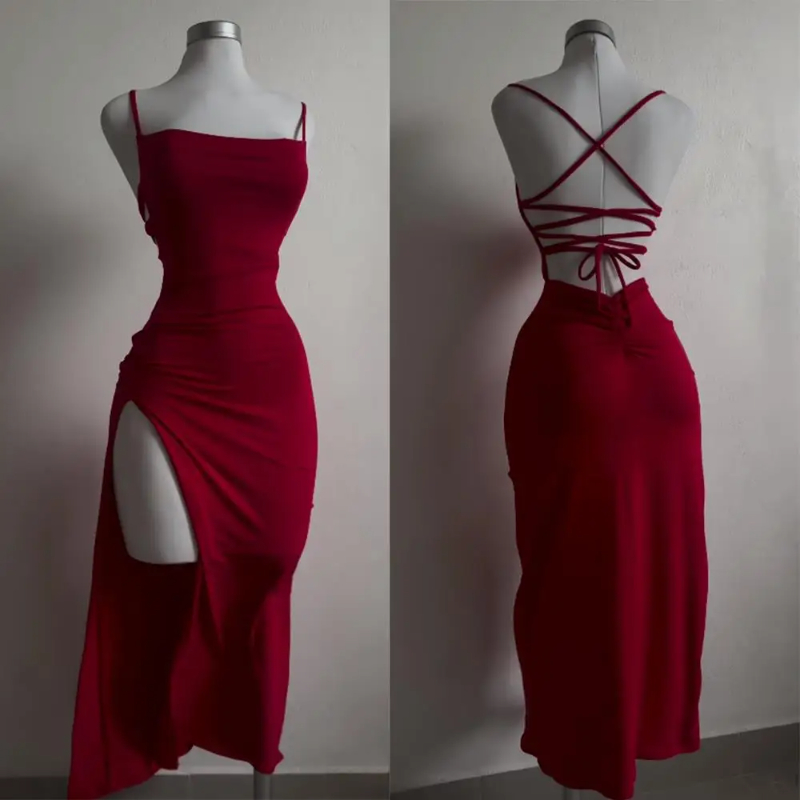 2025 Sexy Suspender Slit Dress - Women Bags Winners recension och pris