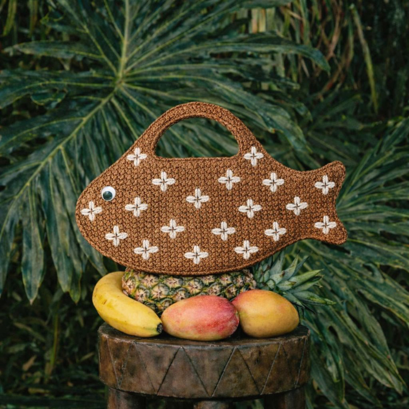Embroidered Fish Raffia Straw  - Women'S Raffia Bags recension och pris
