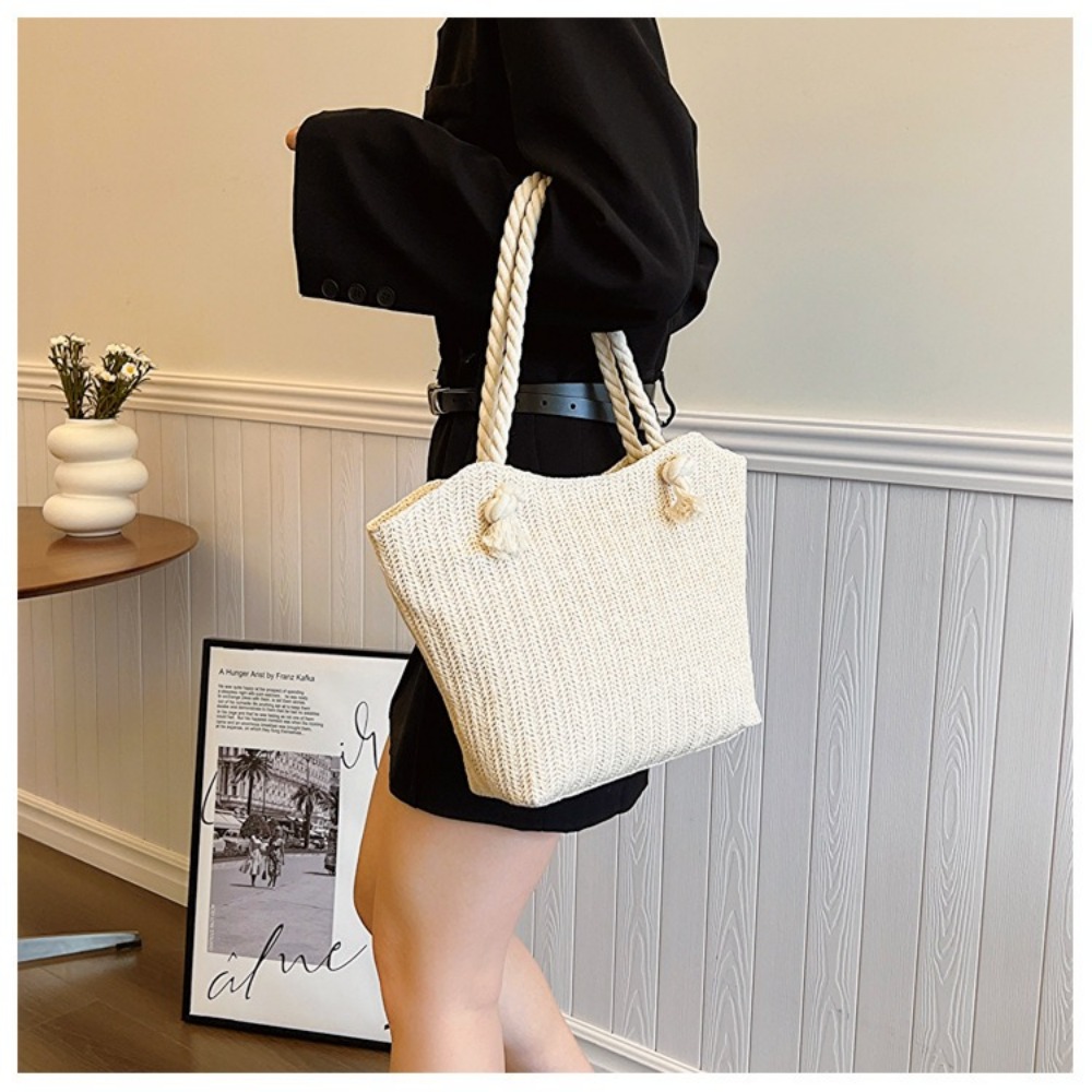 New Summer Beach Tote Bag Larg - Women'S Raffia Bags recension och pris