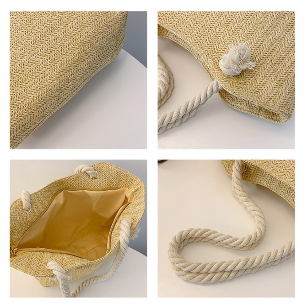 New Summer Beach Tote Bag Larg - Women'S Raffia Bags recension och pris