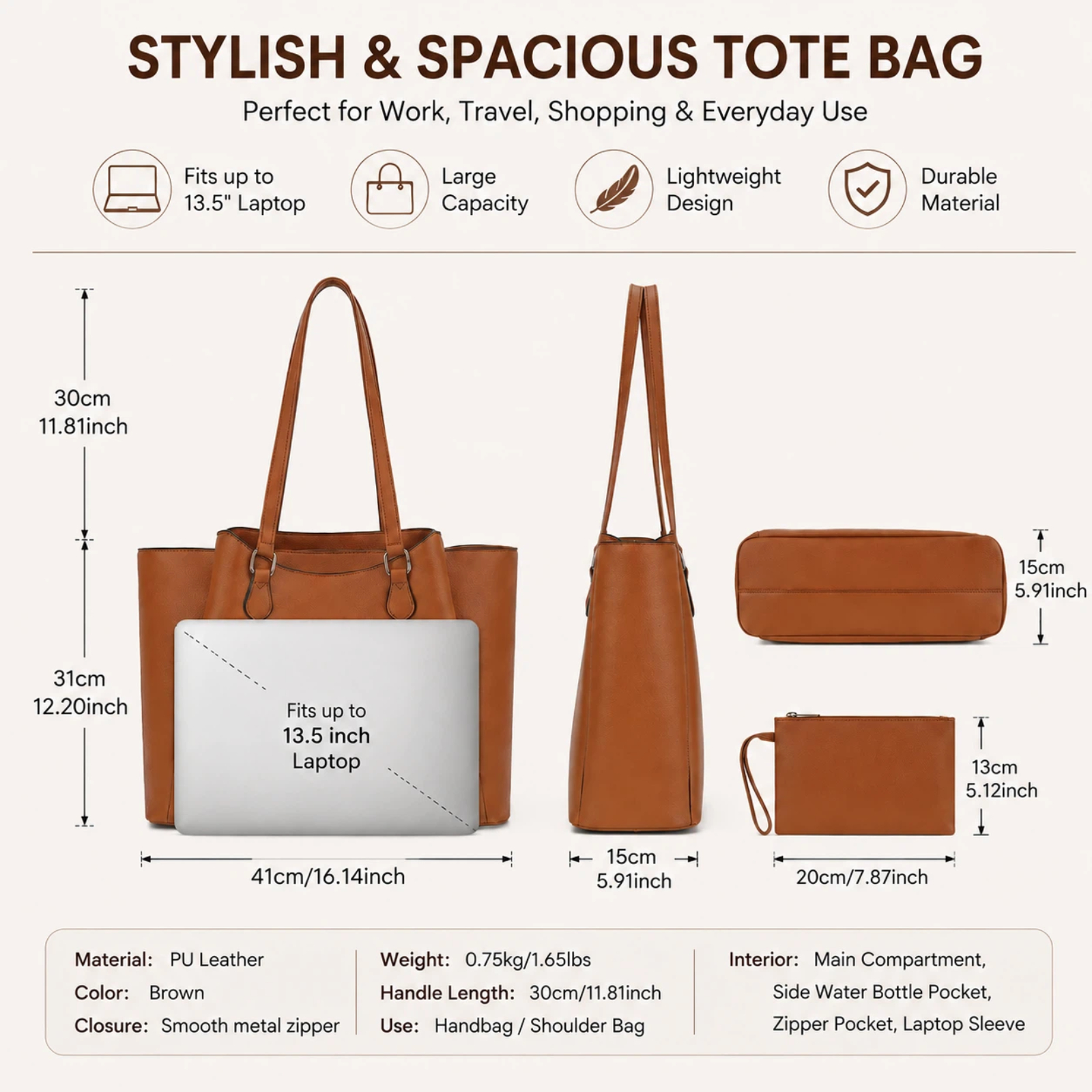 Tote Bag for Women, Large PU L - Women Bags Leather recension och pris