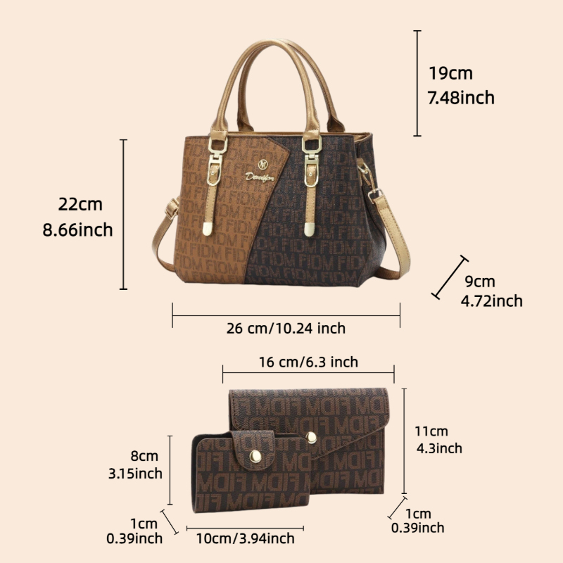3-piece women's bag set, luxur - Women Bags Leather recension och pris