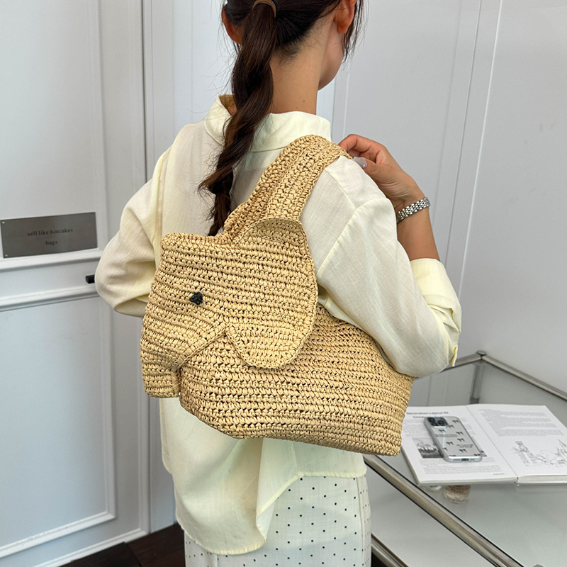 Elephant Shaped Raffia Handwov - Women'S Raffia Bags recension och pris