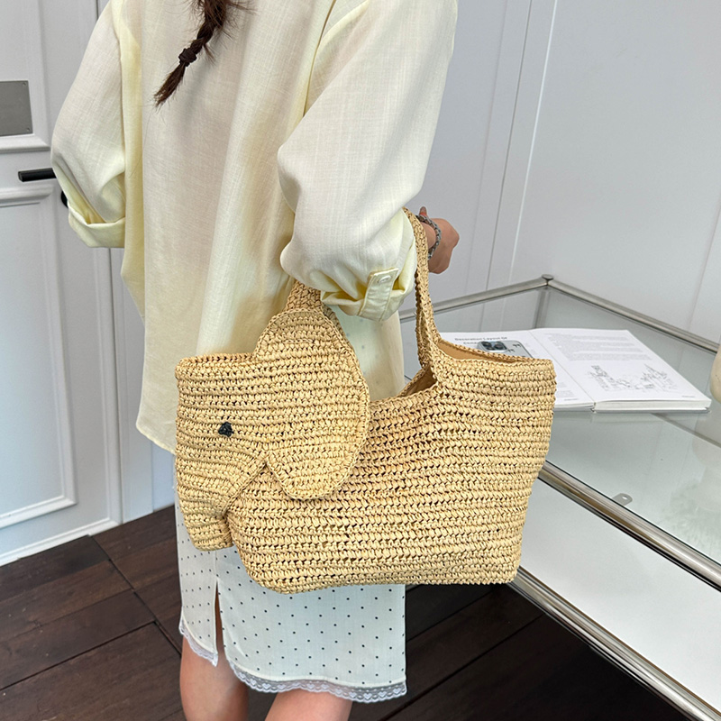 Elephant Shaped Raffia Handwov - Women'S Raffia Bags recension och pris