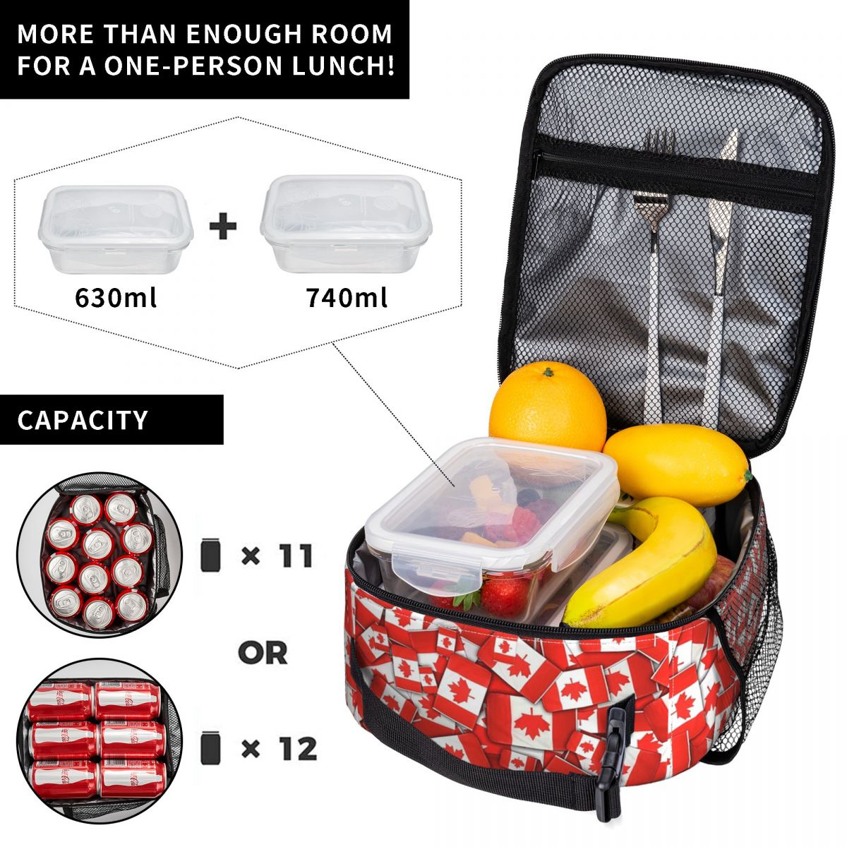Canada Flag Pattern Insulated  - Women Bags In Canada recension och pris