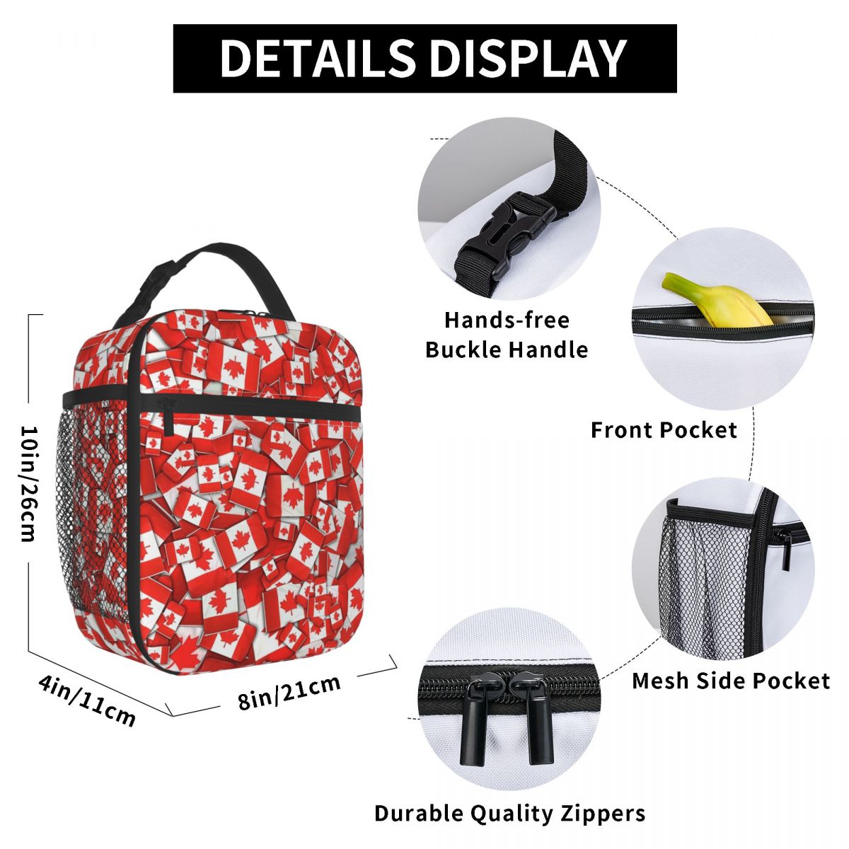 Canada Flag Pattern Insulated  - Women Bags In Canada recension och pris
