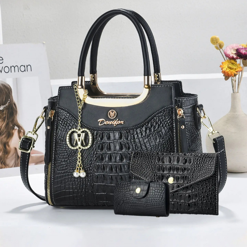 Women's Crocodile Texture Hand - Women Bags Leather recension och pris