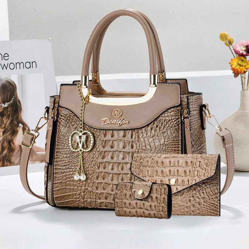 Women's Crocodile Texture Hand - Women Bags Leather recension och pris