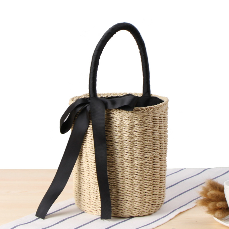 Hand-made Bucket Straw Bag Top - Women'S Raffia Bags recension och pris