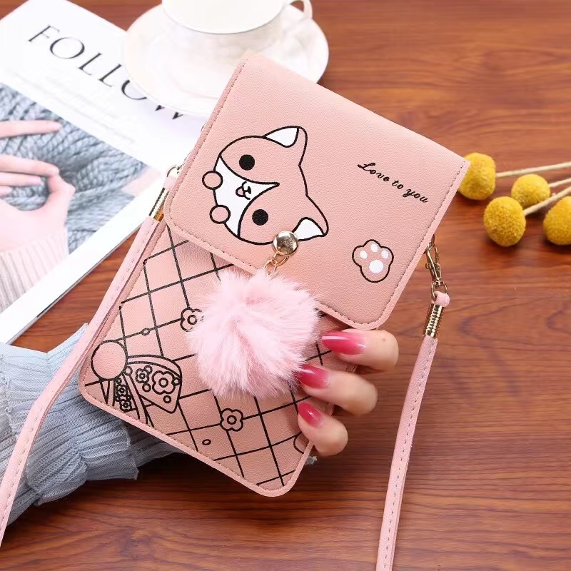 Cute Cartoon Pattern Touch-Scr - Women Bags Leather recension och pris