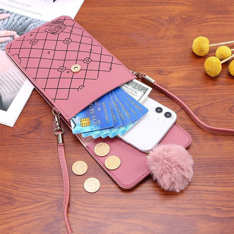 Cute Cartoon Pattern Touch-Scr - Women Bags Leather recension och pris
