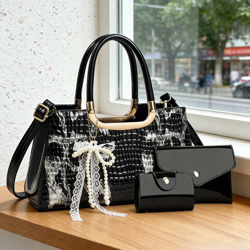 Women's Handbag Set, Crocodile - Women Bags Leather recension och pris