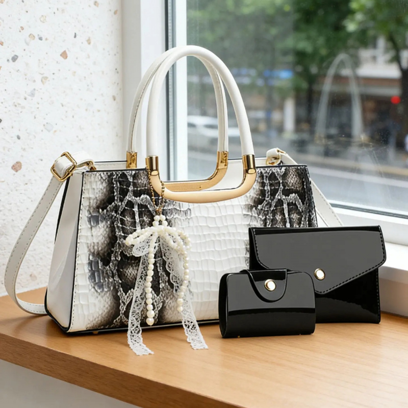Women's Handbag Set, Crocodile - Women Bags Leather recension och pris