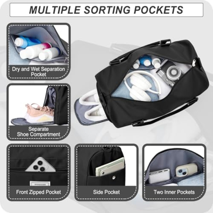 Small Black Sports Gym Duffel  - Women Bags And Shoes recension och pris