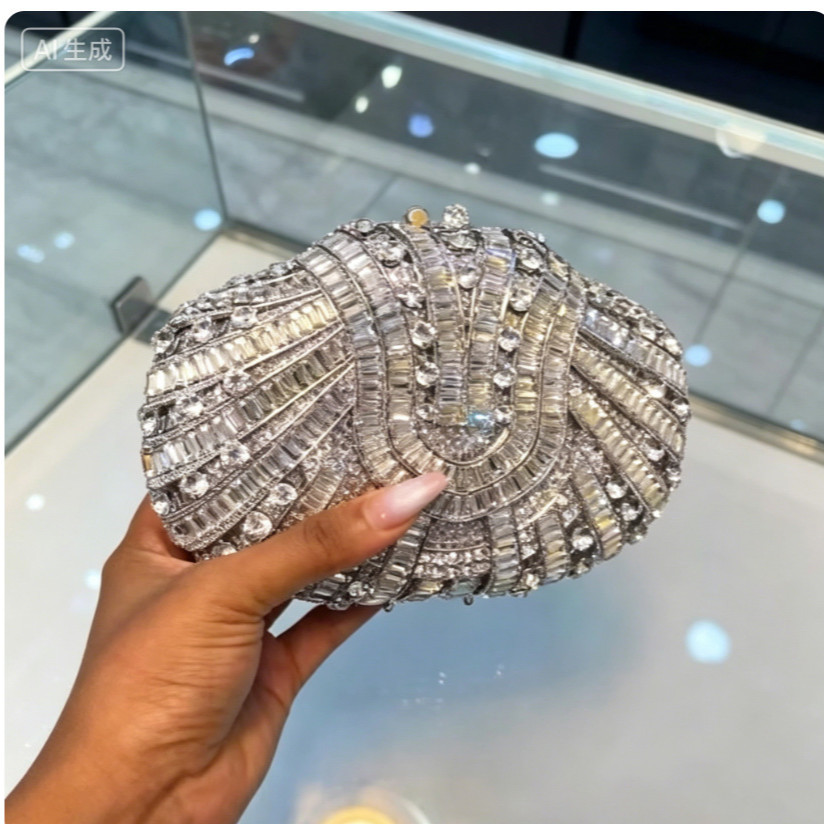Stone clutch purse crystal dia - Women Handheld Bags recension och pris