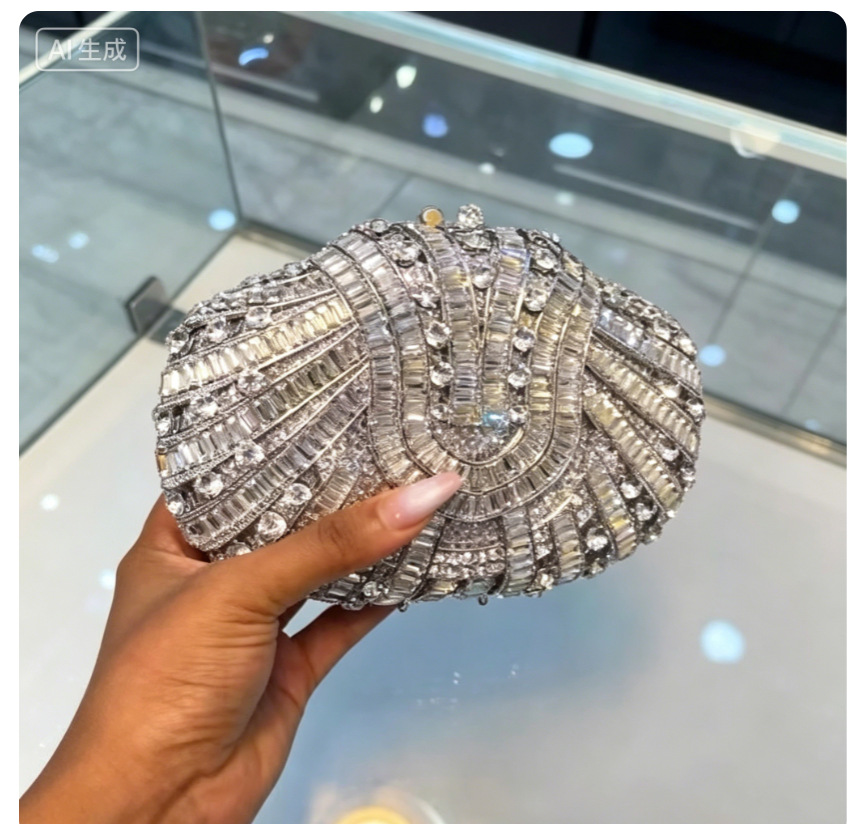 Stone clutch purse crystal dia - Women Handheld Bags recension och pris