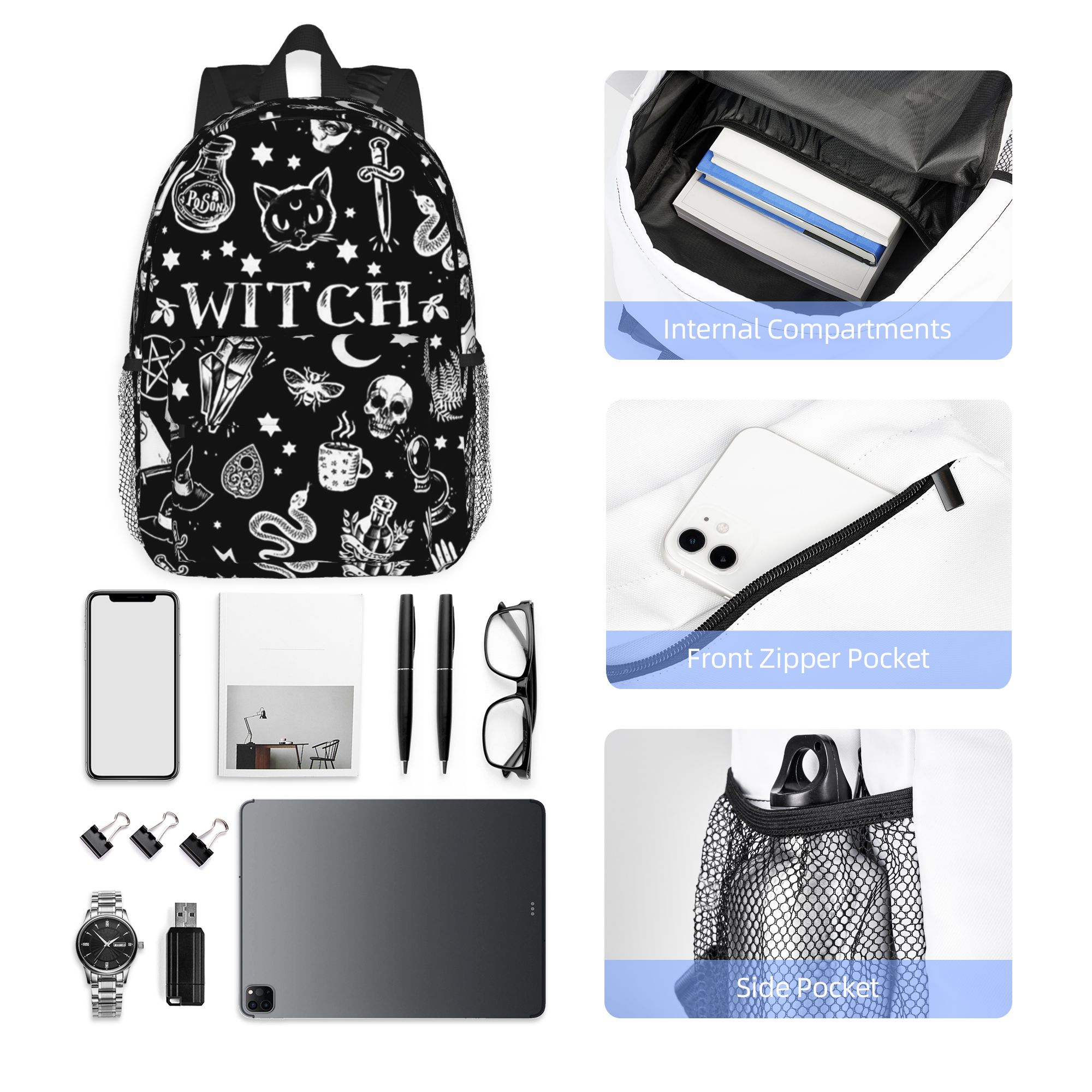 Skull Cat Moon Gothic Design B - Women Bags Designer Sale recension och pris