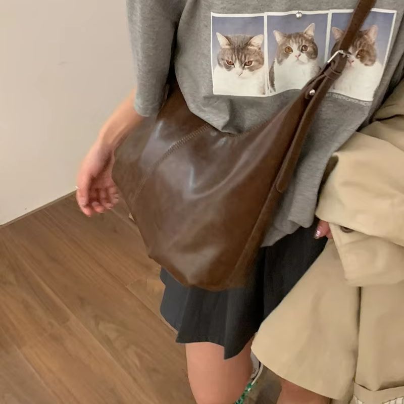 Vintage Large-Capacity Underar - Women Bags Leather recension och pris